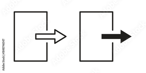 Sign out icon flat simple icon. Liner version - stock vector.