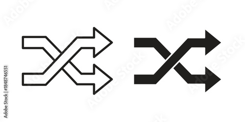 Shuffle icon flat simple icon. Liner version - stock vector.