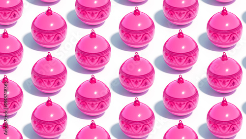 seamless pattern with christmas purple balls on white