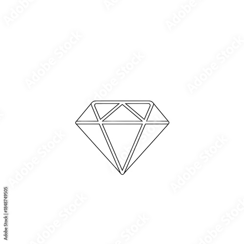 Free Download Diamond illustration with simple outline and transparent background for design - GFXLoad
