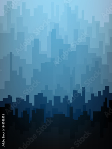 The outlines of buildings in a modern city. Blocks of furniture skyscrapers. Urban landscape.