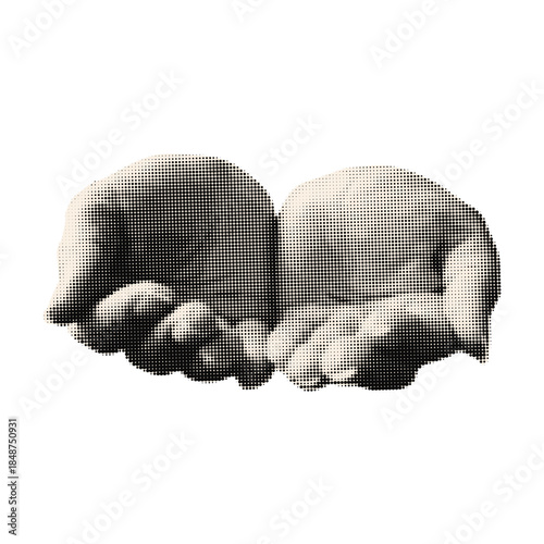 Female hands with open palms giving gesture for love, unity, help, solidarity. Vector isolated background.