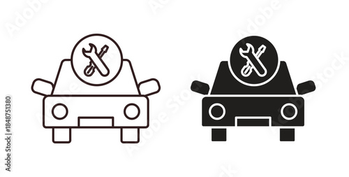 Car mechanic icons designs can be used for mobile, ui, websites