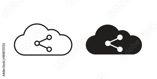 Cloud share icons designs can be used for mobile, ui, websites