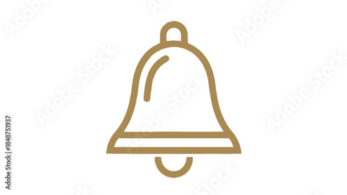 Simple golden bell icon symbolizing notification, alert, or announcement