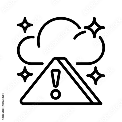 Cloud Troubleshooting Line Icon, Outline Symbol for Cloud Diagnostics, Connectivity Fixing, Data Access Repair, System Errors, and Platform Support. Vector Sign Icon.