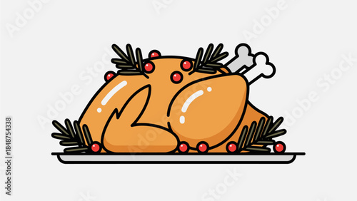 Golden Roasted Turkey on Platter