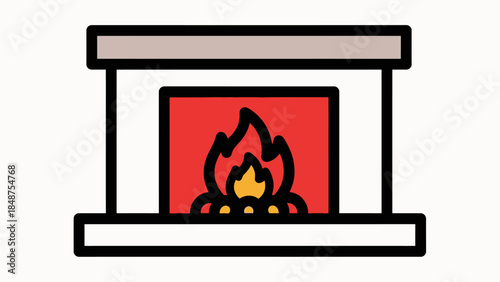 Cozy Fireplace Illustration