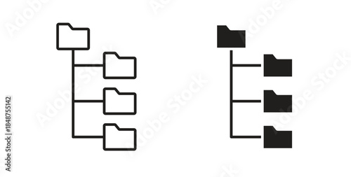 Folder tree icons designs can be used for mobile, ui, websites