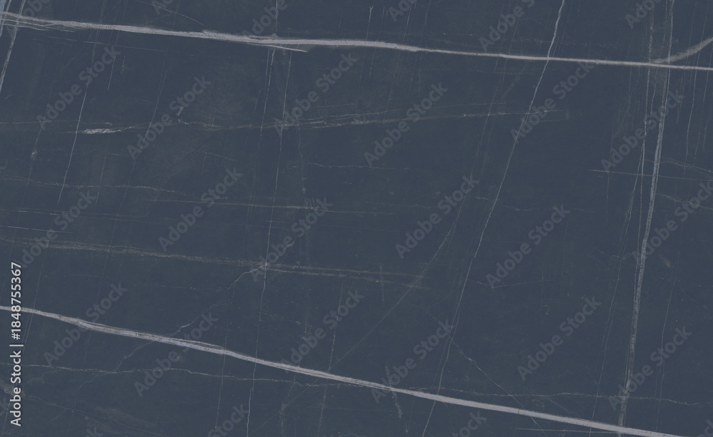 Fototapeta premium Blue gray marble texture with thin linear white veins, smooth polished surface, and calm modern stone character