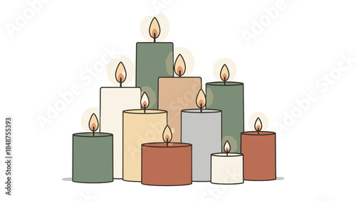 Warm glowing candles create a cozy ambiance on a peaceful evening.