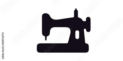 Sewing machine silhouette for fashion and crafting projects
