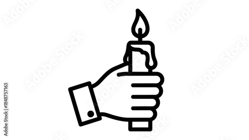 Hand Holding Lighter with Flame