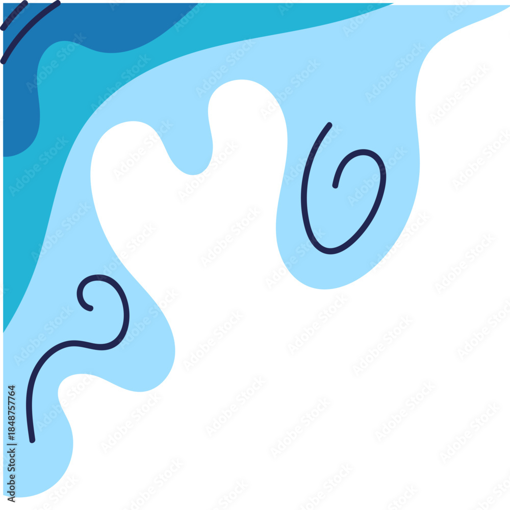 Obraz premium Abstract Blue Corner Border Graphic Illustration