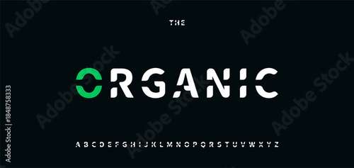 Stencil Font Logo Alphabet Vector English Letters Set Modern Typography, Creative Typographic Design for Title Text, Typo Poster Headline, Type Symbol Logotype, Sans Serif Fonts. Vector Typeface