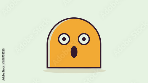 Amazed Surprised Face Character with Wide Eyes and Open Mouth on a Bright Studio Background