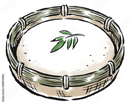ざる豆腐　おぼろ豆腐　筆タッチ手描きイラスト