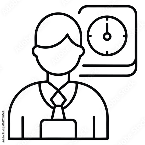 Businessman thinking about time management and productivity in office