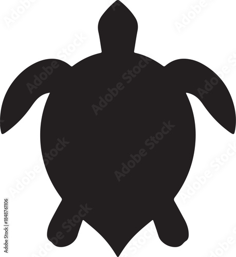 Silhouette of a sea turtle