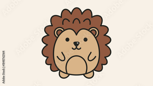 Cute Cartoon Hedgehog Character Sitting Innocently in Bright Studio