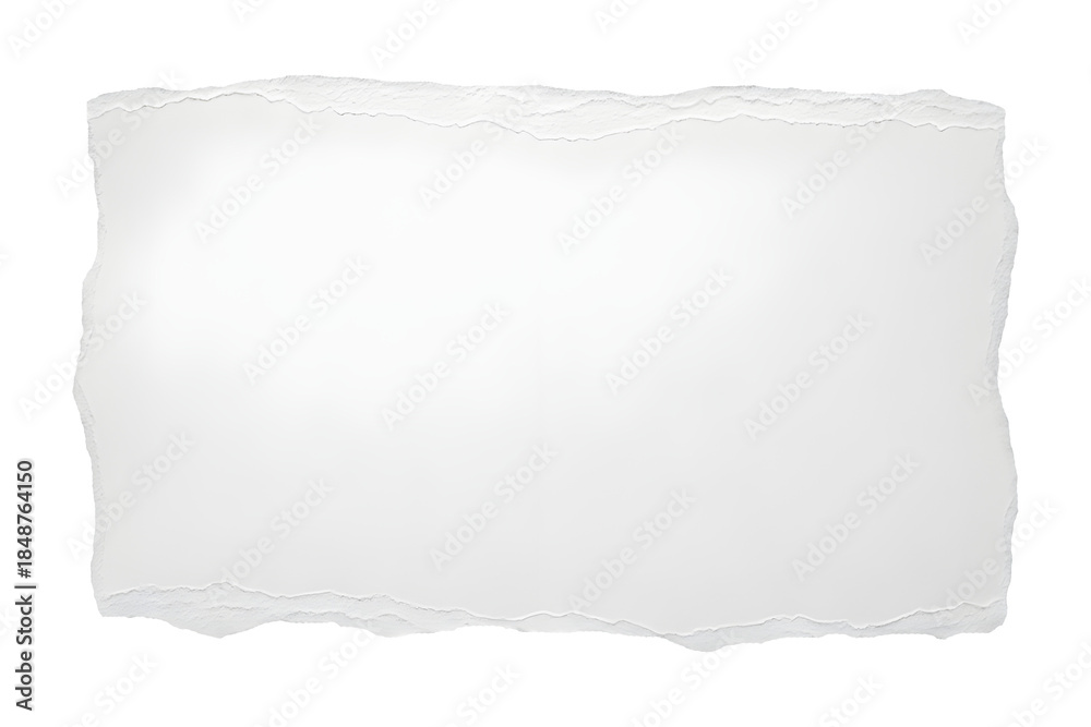Fototapeta premium White Torn Paper Border with Ripped Edges on Transparent Background for Message or Copy Space