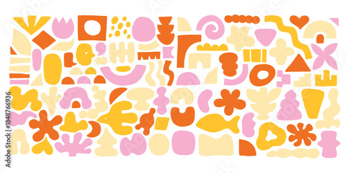 Abstract modern cutout dopamine organic shape round form set. Liquid organic blob curve shape figure. Abstract liquid bubble, wavy different form for scrapbooking, design. Soft round oval pattern.