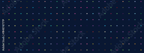 Abstract Geometric Pattern with Colorful Dots on Dark Background
