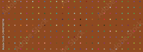 Colorful Dots Grid Pattern on Warm Brown for Creative Design Backgrounds