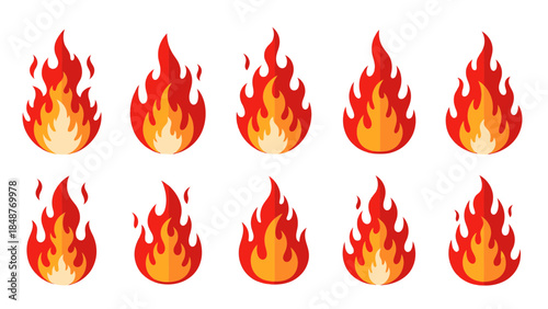 fire flames set