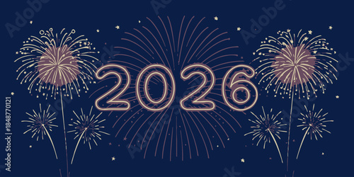 Vibrant fireworks celebrate the new year 2026