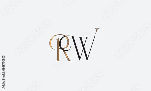 RW, WR, W, R Abstract Letters Logo Monogram