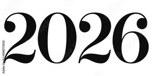 Stunning large number twenty twenty six decorative font