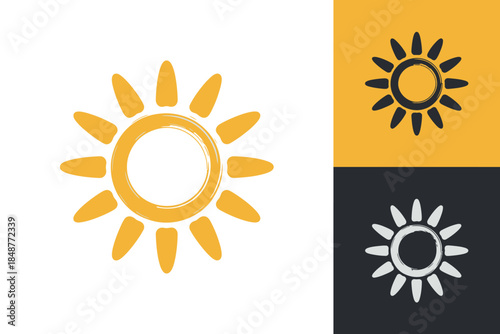 Colorful Sun Icon Variations Design