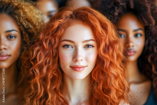 Content Group Friends Diversity Woman People Portrait