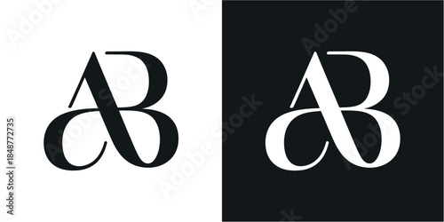 AB Initial Abstract Logo Brand Vector , Letter Logo Design for Branding