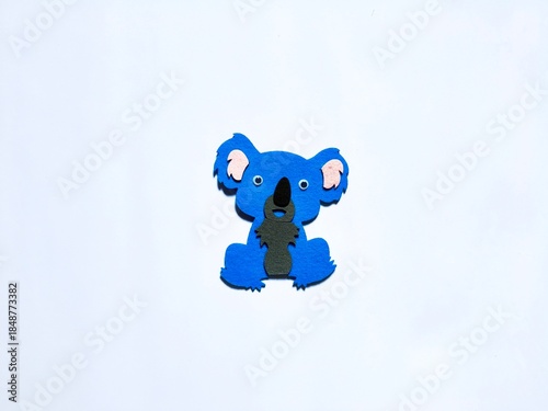 Canvas Print blue koala on the white background