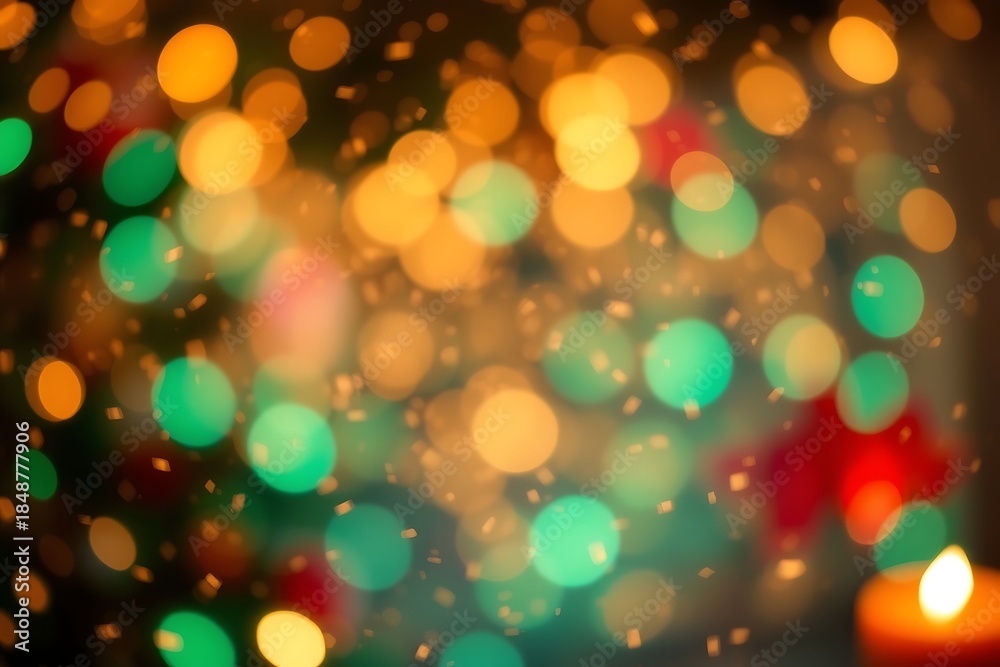 Fototapeta premium Generative AI Abstract Bokeh Lights with Vibrant Circular Light Effects and Warm Color Palette