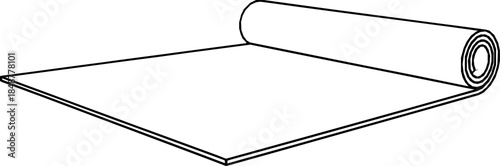 Yoga mat icon silhouette vector
