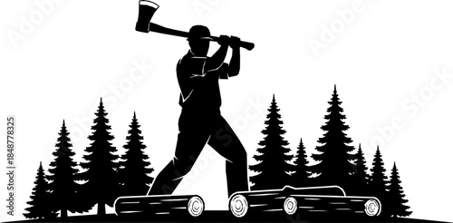 vector illustration of a lumber silhouette
