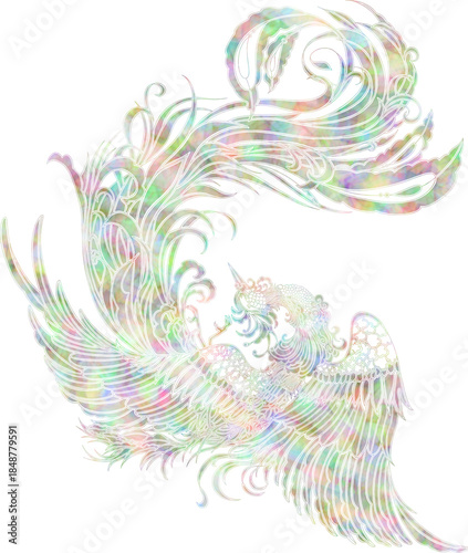 Phoenix Mother-of-Pearl Minhwa : 봉황 자개 민화