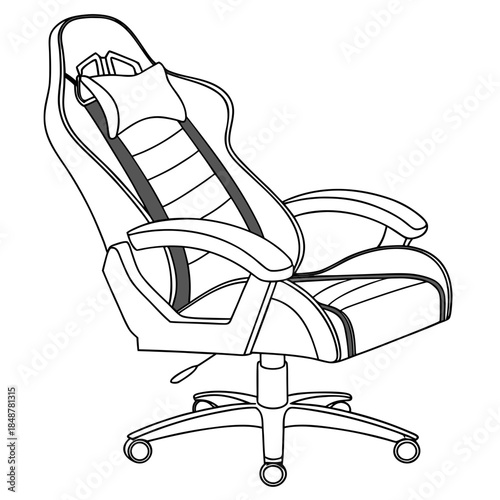 Line of a gaming chair with ergonomic line gaming chair