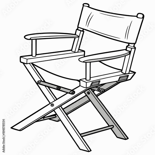Realistic director chair with crossed legs folding chair