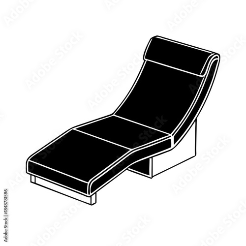 Reclined lounge chair silhouette transparent background