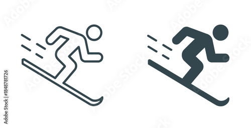 Skiing Icons for Winter Sports