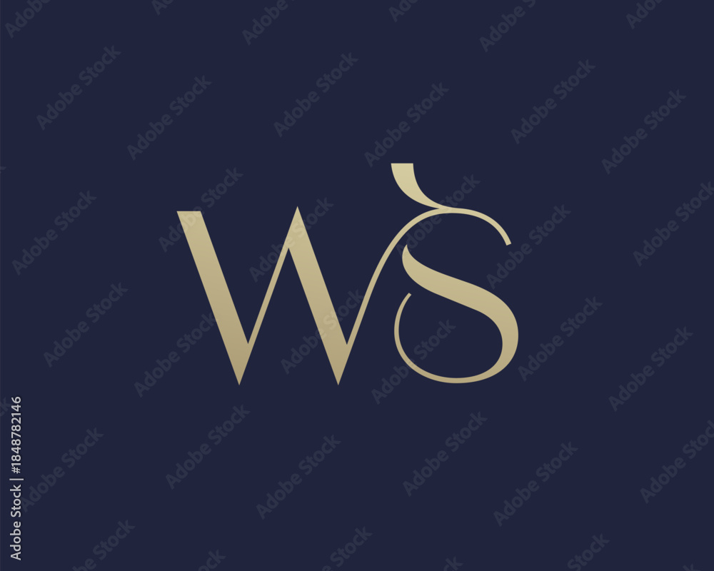 Obraz premium WS letter logo icon design. Classic style luxury initials monogram.