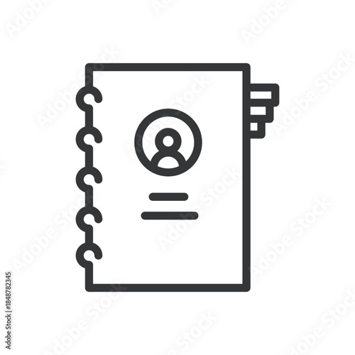 Address book thin line icon. Editable stroke