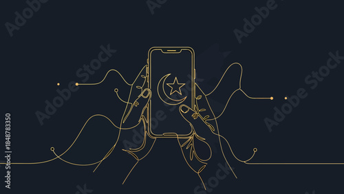 Digital communication technology connecting people globally with abstract network lines and a smartphone interface