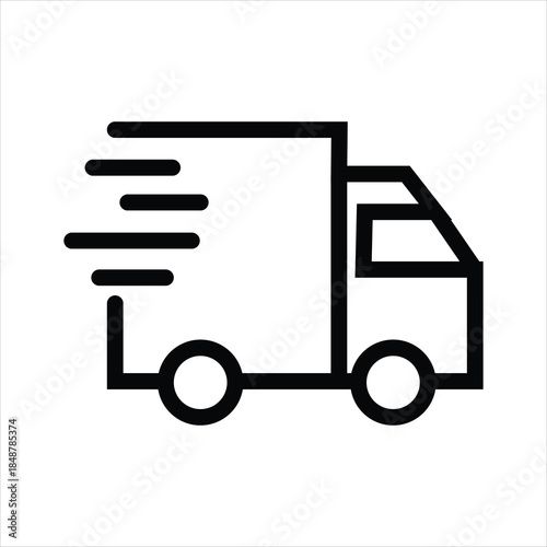 Fast Delivery Truck Driving on Road