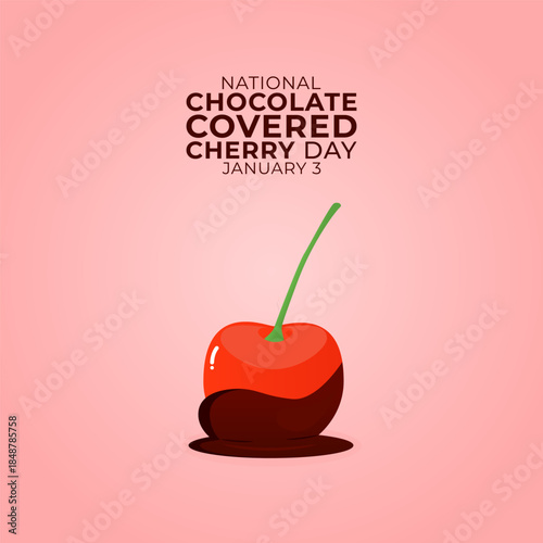 Vector graphic of National Chocolate Covered Cherry Day for National Chocolate Covered Cherry Day celebration.