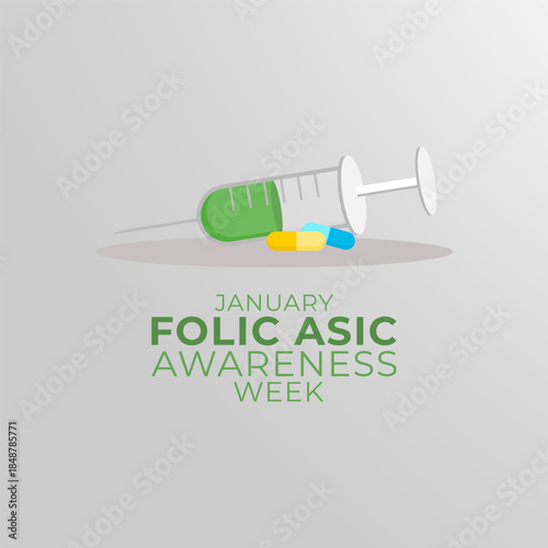 Vector graphic of Folic Acid Awareness Week for Folic Acid Awareness Week celebration.